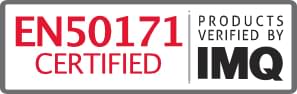 EN50171 certified badge